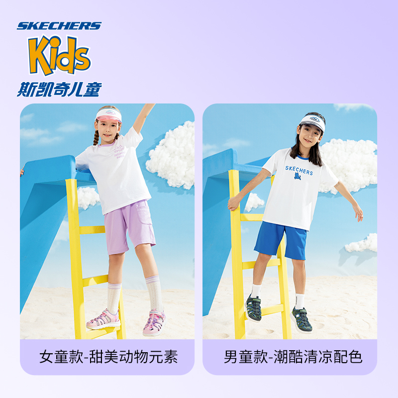 Skechers斯凯奇儿童凉鞋休闲女童包头沙滩鞋软底防滑中大童男童鞋-图2