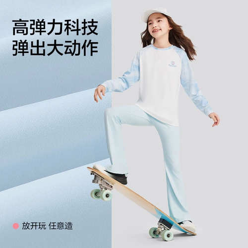 Skechers, штаны-клёш, тонкие черные штаны, спортивные леггинсы, детская одежда, защита от солнца, облегающий крой