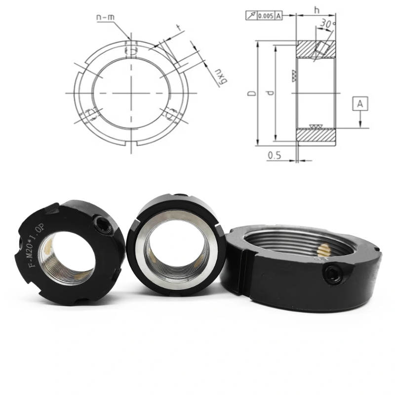 精密锁紧螺母防松丝杆杠圆形Fm30*1.5p紧固件f型牙腹止退细牙螺帽 - 图1