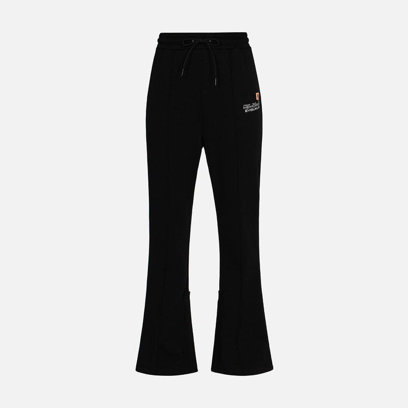 EVISUKURO女士标语印花纯棉黑色喇叭运动裤卫裤女,淘宝优惠券,粉丝福利购,淘宝优惠卷