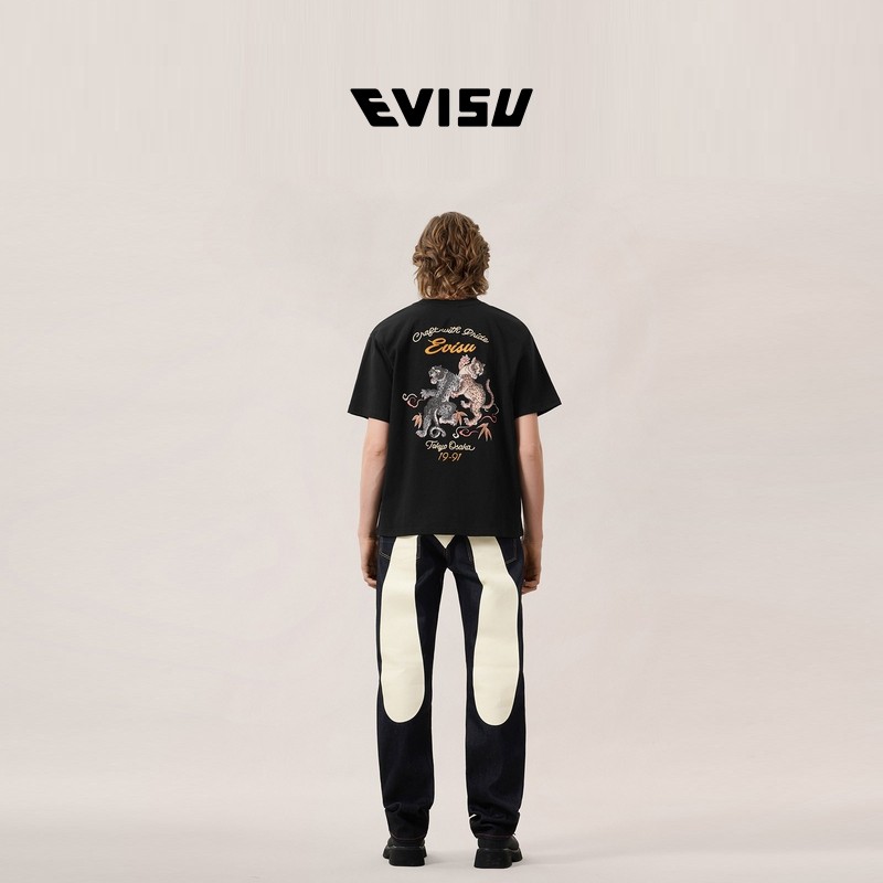 EVISU福神 2026春季新品男士双豹子印花T恤2ESHTM6TS1092XXCT,淘宝优惠券,粉丝福利购,淘宝优惠卷