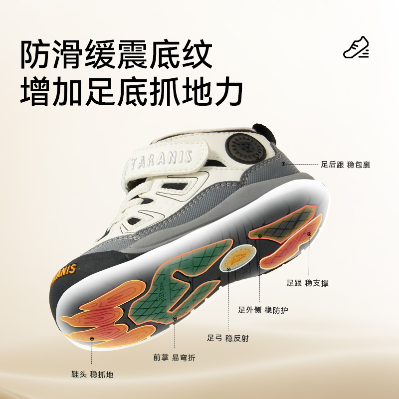 泰兰尼斯218学步鞋2025冬季新款男女童加绒保暖户外鞋包头学步鞋 - 图2