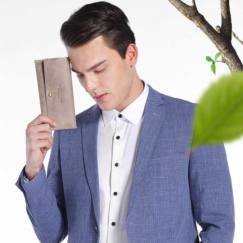 男超薄头层牛皮女式长款青年手机包 vanlord尊禄钱包