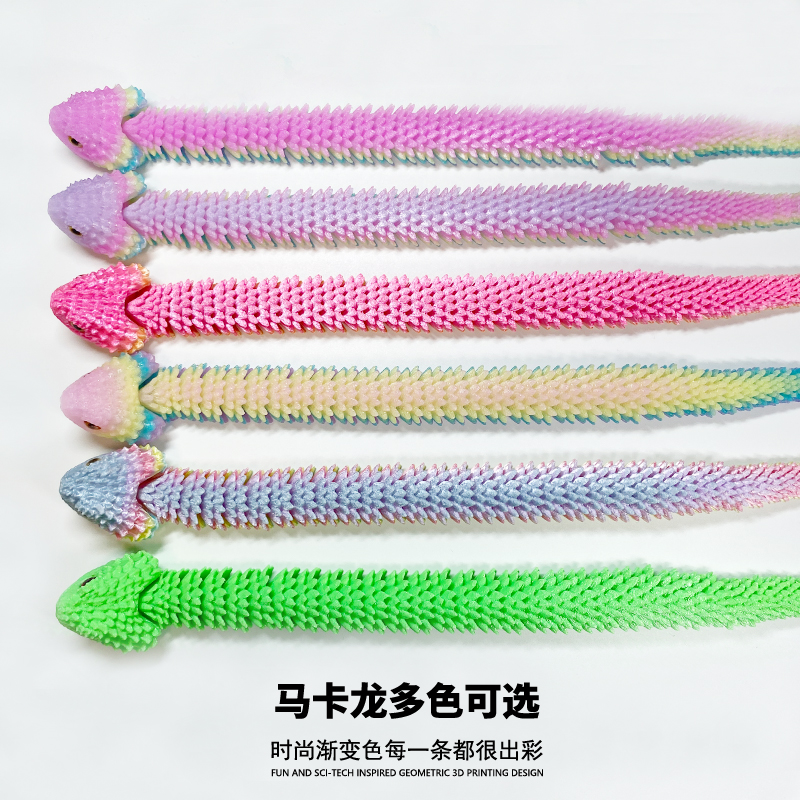 3D打印蛇嘴巴可张开全身关节可动3d玩具蛇蝰蛇手办仿真夜光蛇摆件 - 图0