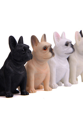 霸气款法国斗牛犬模型前扑站姿造景公仔车摆车饰车装饰品玩偶