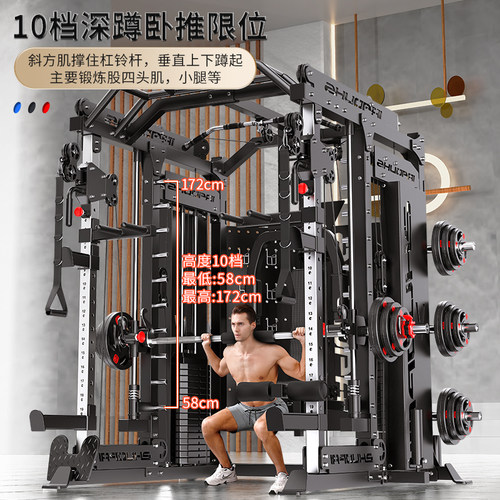 龙门架史密斯机健身器材家用多功能一体深蹲套装组合综合训练器械 - 图0