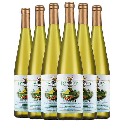 Dynasty 王朝经典半干白葡萄酒750ml*6瓶整箱 王朝白葡萄酒正品 - 图0