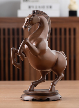古铜官 铜马摆件紫铜马工艺饰品马到成功 公司开业礼品办公室摆件