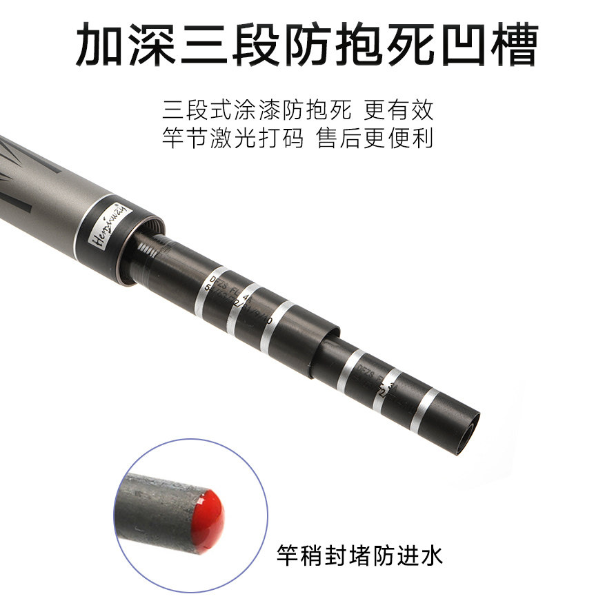 海明威刀锋战士III代 鲤青版鲢鳙鱼竿轻量大物竿品牌碳素台钓手竿,淘宝优惠券,粉丝福利购,淘宝优惠卷