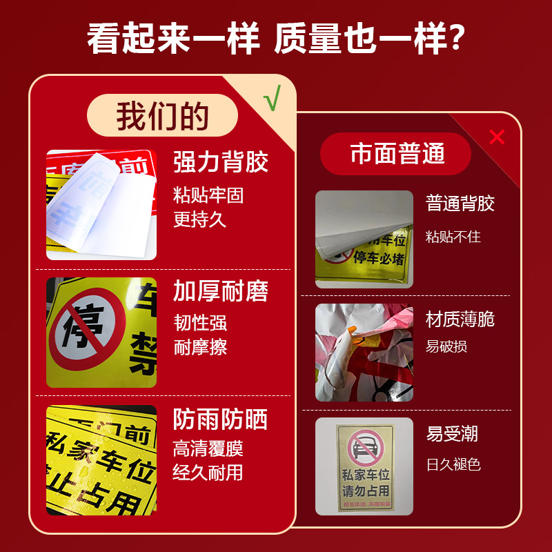 私家车位禁止停车警示牌请勿停车反光贴私人车位标识牌贴地贴贴纸 - 图3