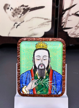 （纯手绘）太乙救苦天尊双面矿物质颜料道家枣木外壳吊坠车挂摆件