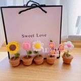 Плетеный маленький маленький горшок ручной работы, крючок для вязания, материал, «сделай сам», подарок на день рождения