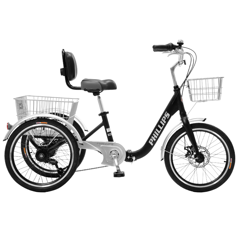 菲利普铝合金老人成人力脚蹬买菜车 phillips三轮车