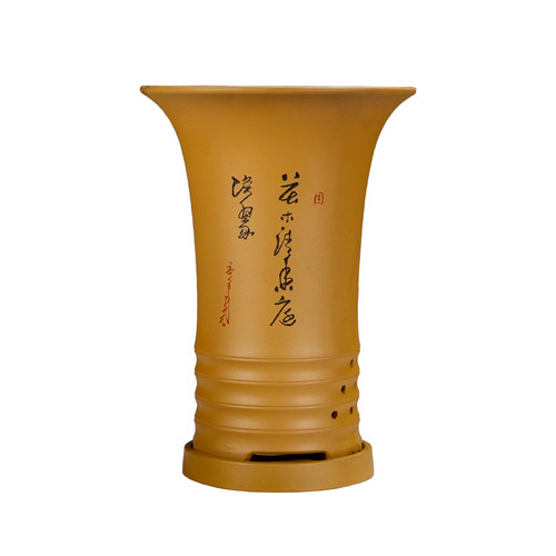紫砂兰花盆精品圆柱兰草盆室内透气君子兰束腰大口径陶瓷兰花花盆 - 图3