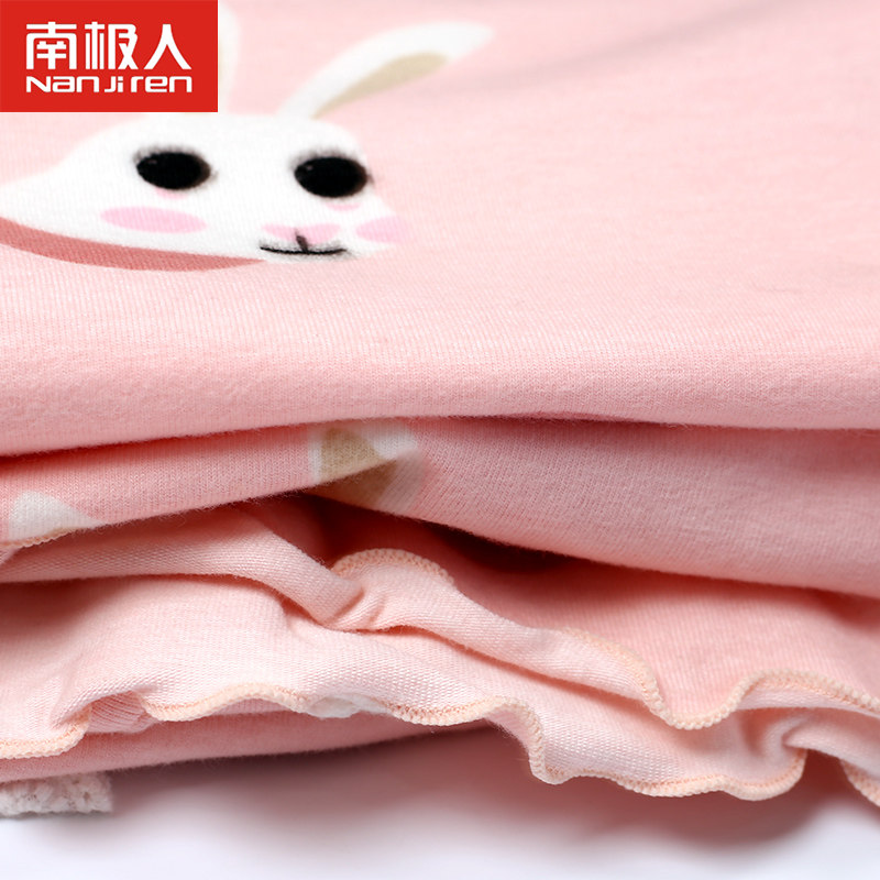 南极人儿童女童纯棉秋季套装3睡衣 南极人乐童家居服套装
