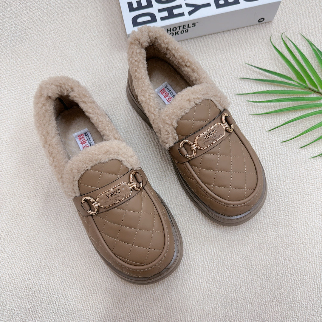 冬季新款加绒保暖豆豆鞋女外穿老北京布鞋加厚一脚蹬厚底乐福棉鞋,淘宝优惠券,粉丝福利购,淘宝优惠卷