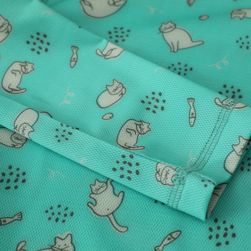 MOVEUP幻走2025春季新款.FUN系列圆领猫咪印花设计师短款T恤女 - 图2