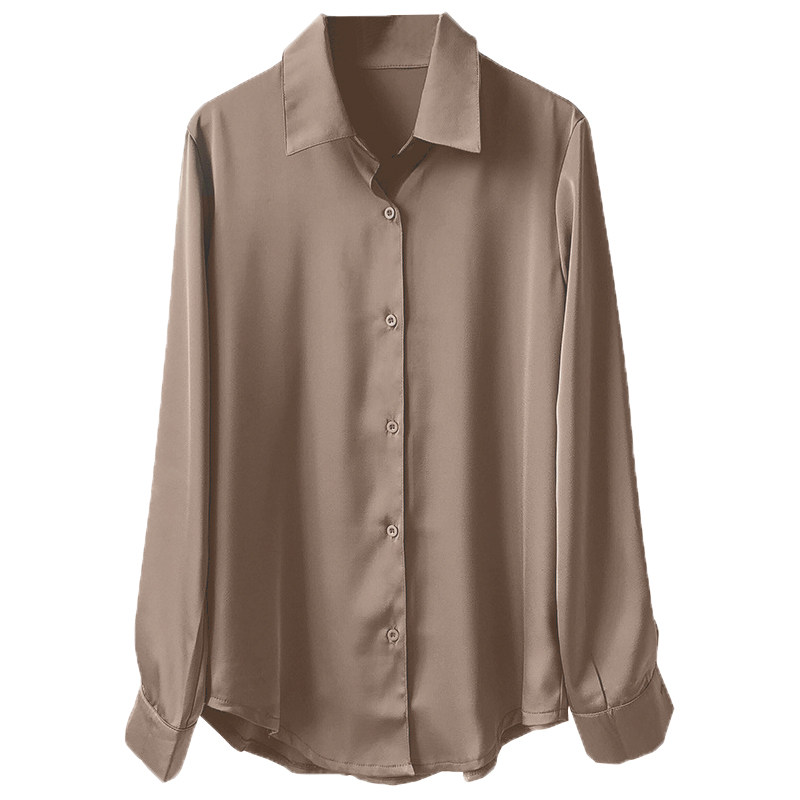 秋装新款长袖女士气质百搭宽松衬衫 拉墨客衬衫