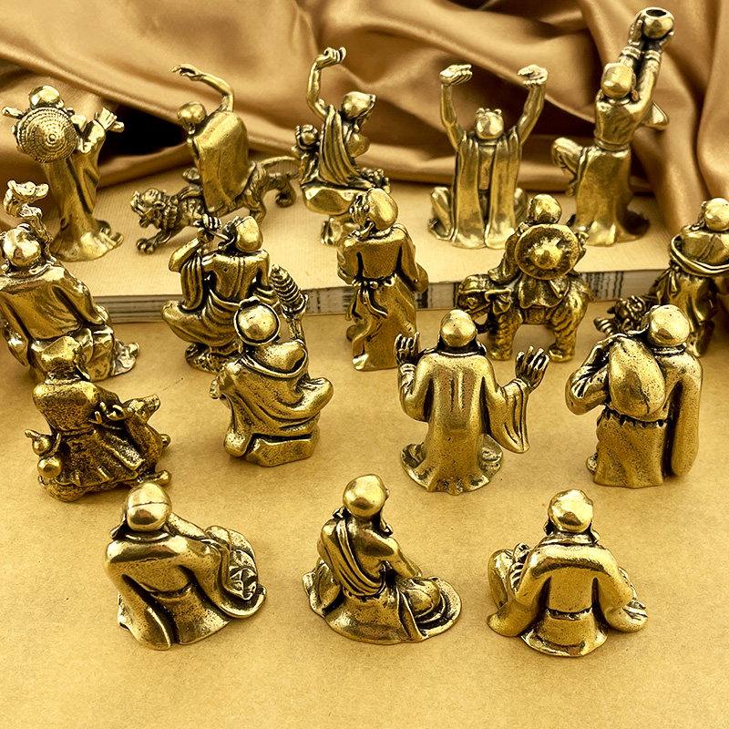 黄铜十八罗汉佛像降龙伏虎罗汉整套摆件中式招财创意桌面工艺礼品,淘宝优惠券,粉丝福利购,淘宝优惠卷