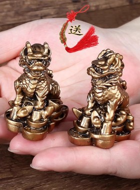 树脂麒麟摆件一对大号家居店铺摆设招财工艺品客厅酒柜卧室装饰品