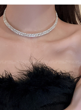 水钻合金项圈女排钻颈链