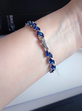 轻奢蓝宝石手链手饰锆石高级感