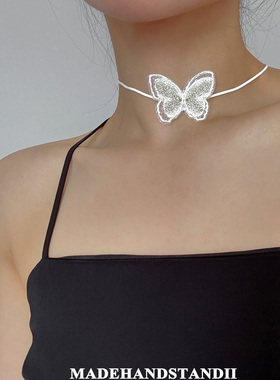 STANDii设计感立体蝴蝶项链女高级感颈链锁骨链choker