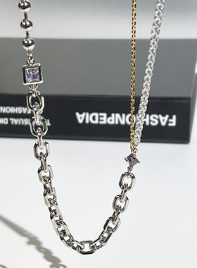 STANDii镀金女金银拼色项链设计