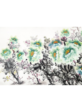 真迹牡丹画国画花鸟装饰字画