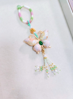 蚕丝宋锦双面蝴蝶项链挂件 名家钱小萍立体国风新中式饰品