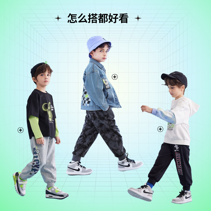 迪士尼童装男童2022春季新款运动裤 disneybaby裤子