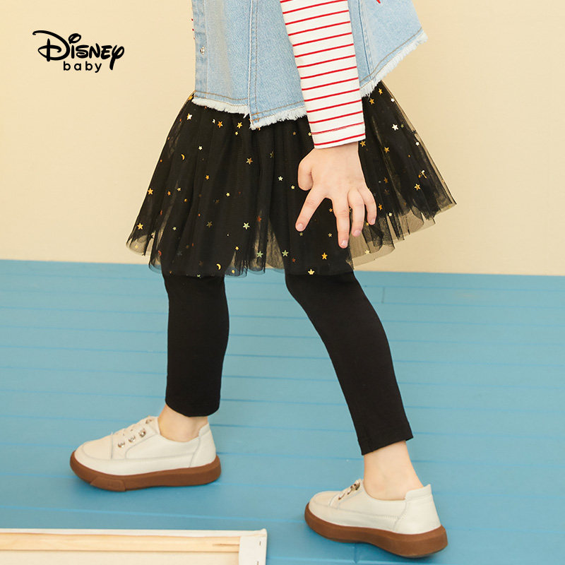 迪士尼女童春秋洋气公主风打底裤 disneybaby裤子