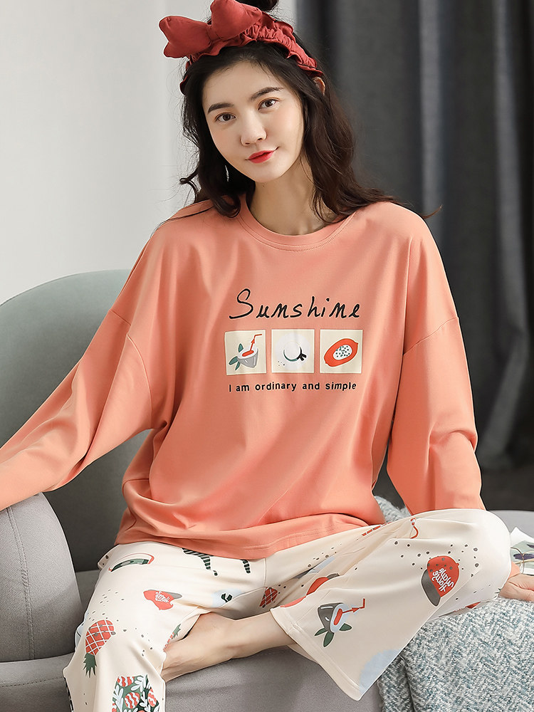 恒源祥纯棉全长袖可爱春秋季睡衣 恒源祥内衣睡衣/家居服套装