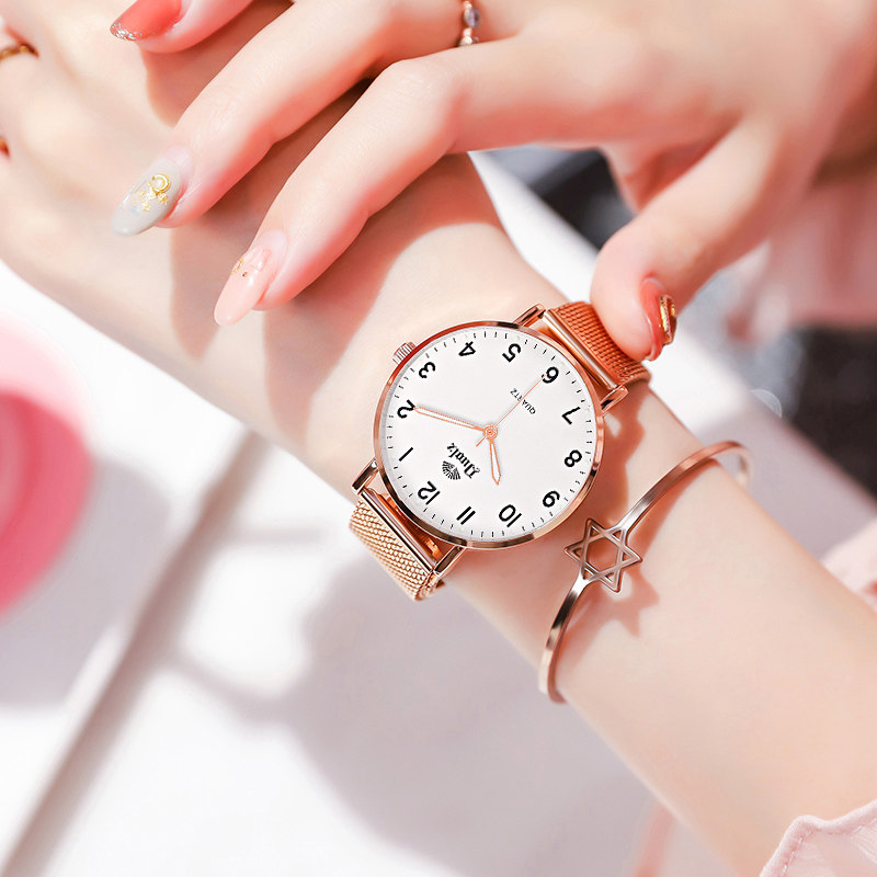 2020年新款正品精钢女防水薄石英表 多伦兹国产腕表