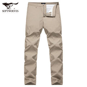 七匹狼休闲裤男士2025新款夏季冰丝修身小脚高端商务长裤子男装潮