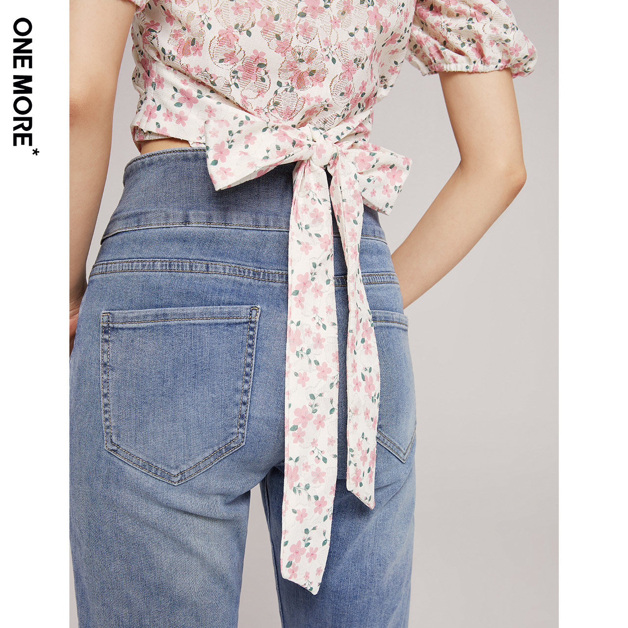 one more2022夏季新款短袖雪纺衫 onemore蕾丝衫/雪纺衫