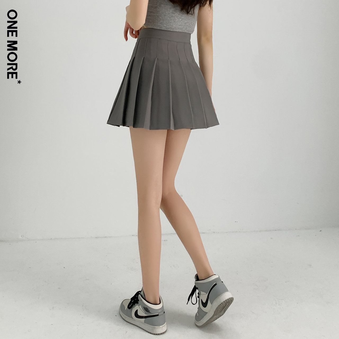 one more2022春夏新款百褶jk半身裙 onemore半身裙