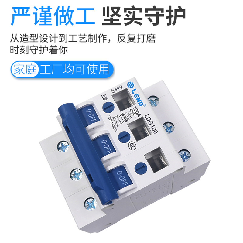 工地隔离开关可视断开点断路器LDG-100-2P 3P 4P 100a 220V 380V - 图2