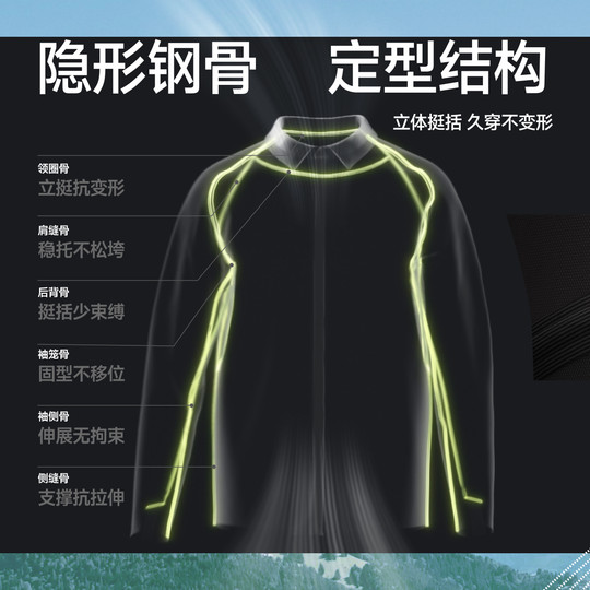 Мужская быстросохнущая рубашка Jiaoxia для поездок на работу, не допускающая появления морщин, не требующая утюга