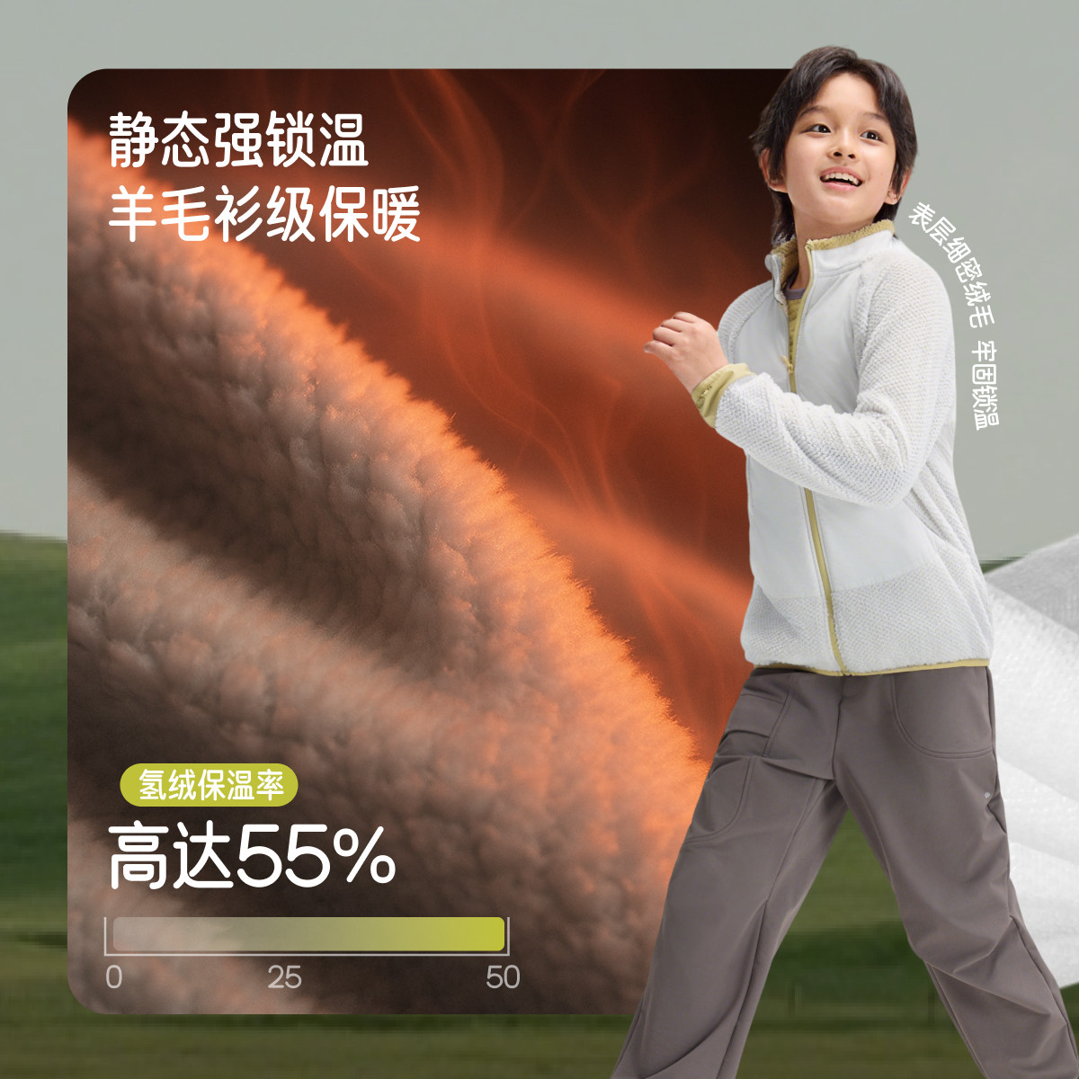 蕉下儿童外套内胆男女童加绒运动户外防风透气保暖夹克抓绒上衣,淘宝优惠券,粉丝福利购,淘宝优惠卷