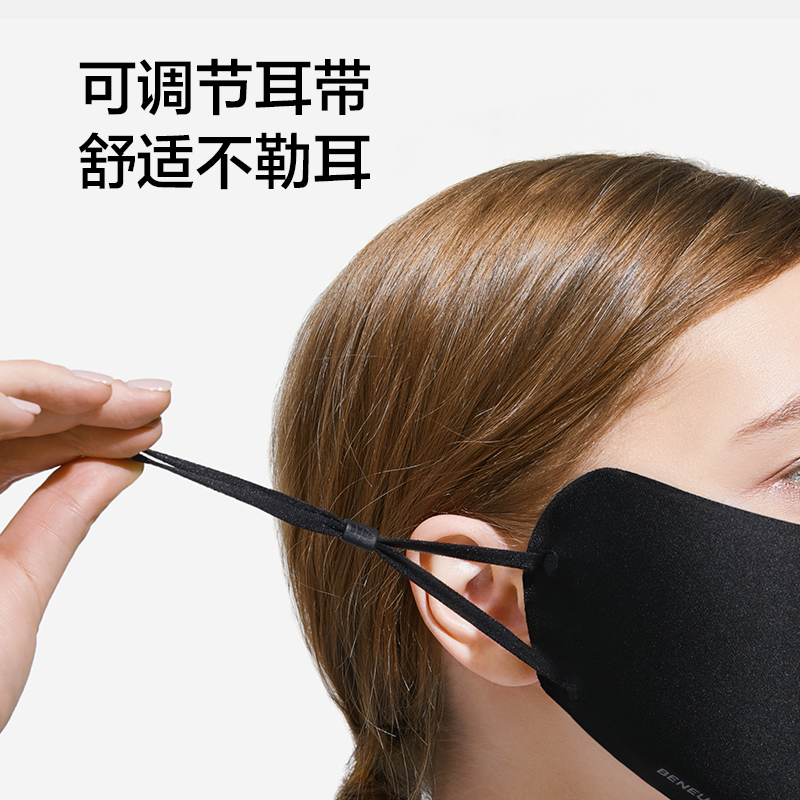 5只装 蕉下夏季海绵口罩女防晒防尘面罩黑色明星同款护眼角脸罩_居家日用