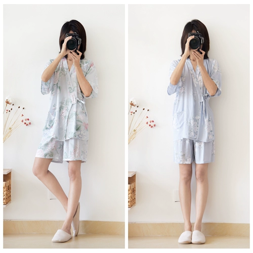 Японская тонкая пижама, шорты, комфортный комплект, короткий рукав