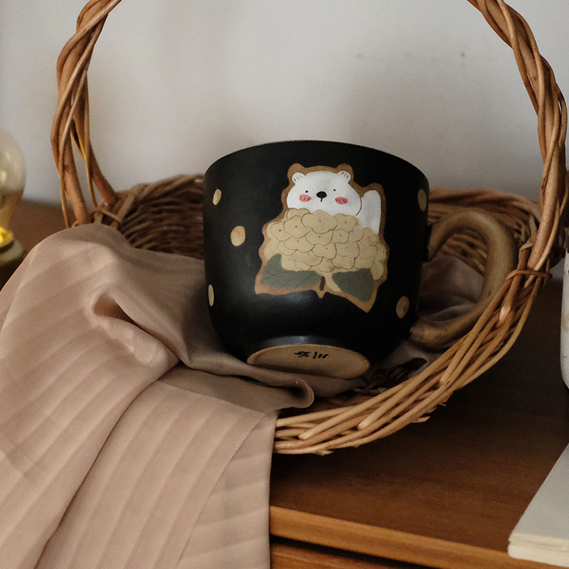 景德镇超大马克杯熊与兔系列可爱日式牛奶杯家用水杯陶瓷杯-图1