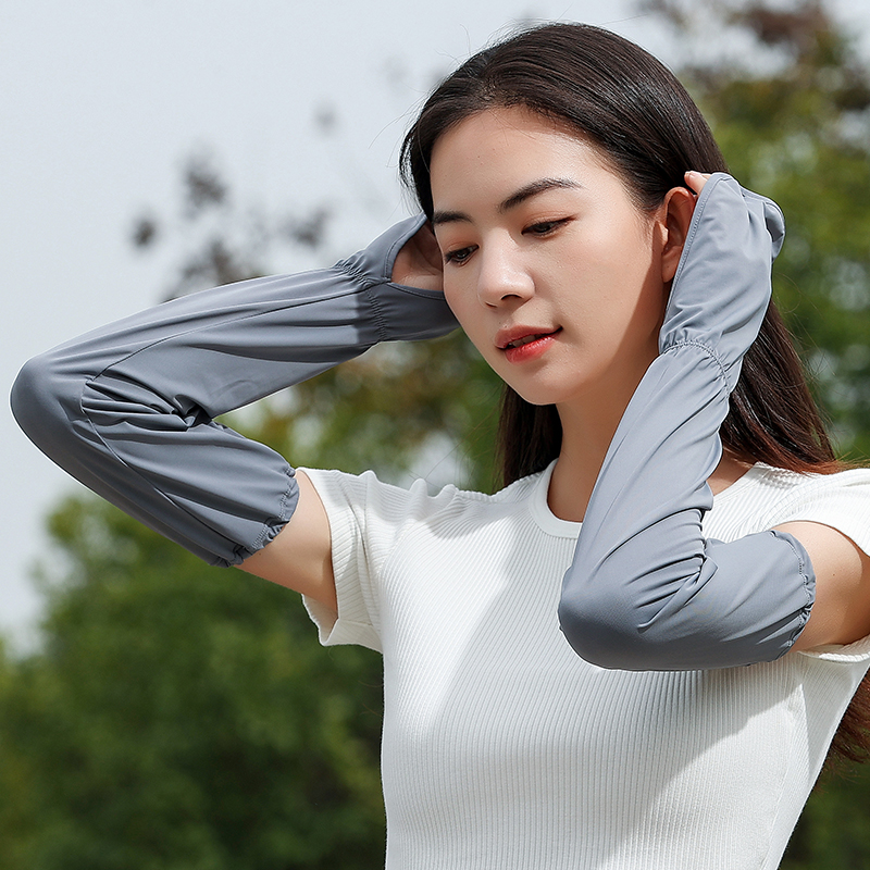 开车防晒手套冰丝防晒袖套女防紫外线骑车冰袖护臂手袖手宽松夏季-图3