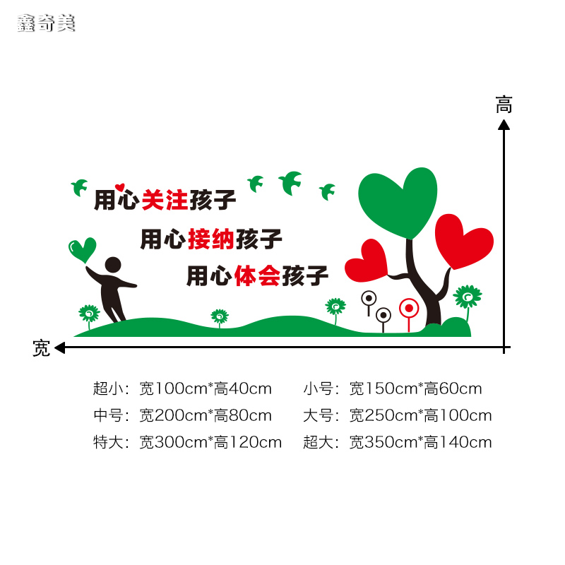 幼儿园墙面装饰贴纸学校教室文化墙布置培训托管辅导班标语墙贴画-图3