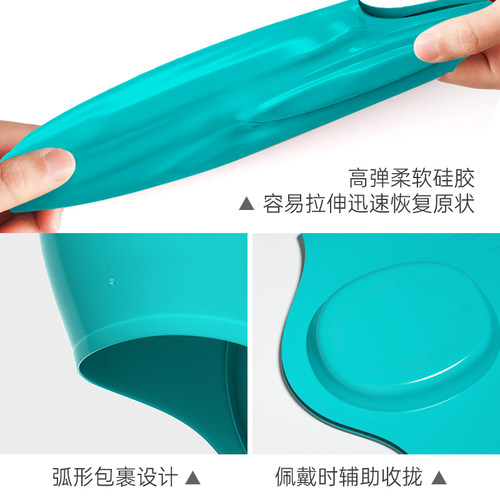 wave防水护耳泳帽女不勒头泳镜套装长发加大专业硅胶游泳帽装备 - 图2