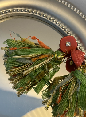 小众森系撞色玫瑰花流苏耳环女