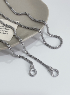 s925纯银波光粼粼满天星双环扣项链女小众设计款重工精工锁骨链女