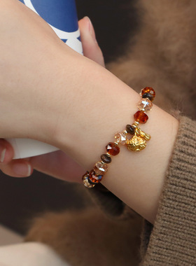 轻奢高级感沙金手串女天然水晶