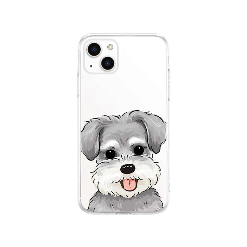 雪纳瑞小狗狗苹果17手机壳适用iPhone16promax透明15可爱13华为mate60Pro卡通pura70新款软12日系11小米14